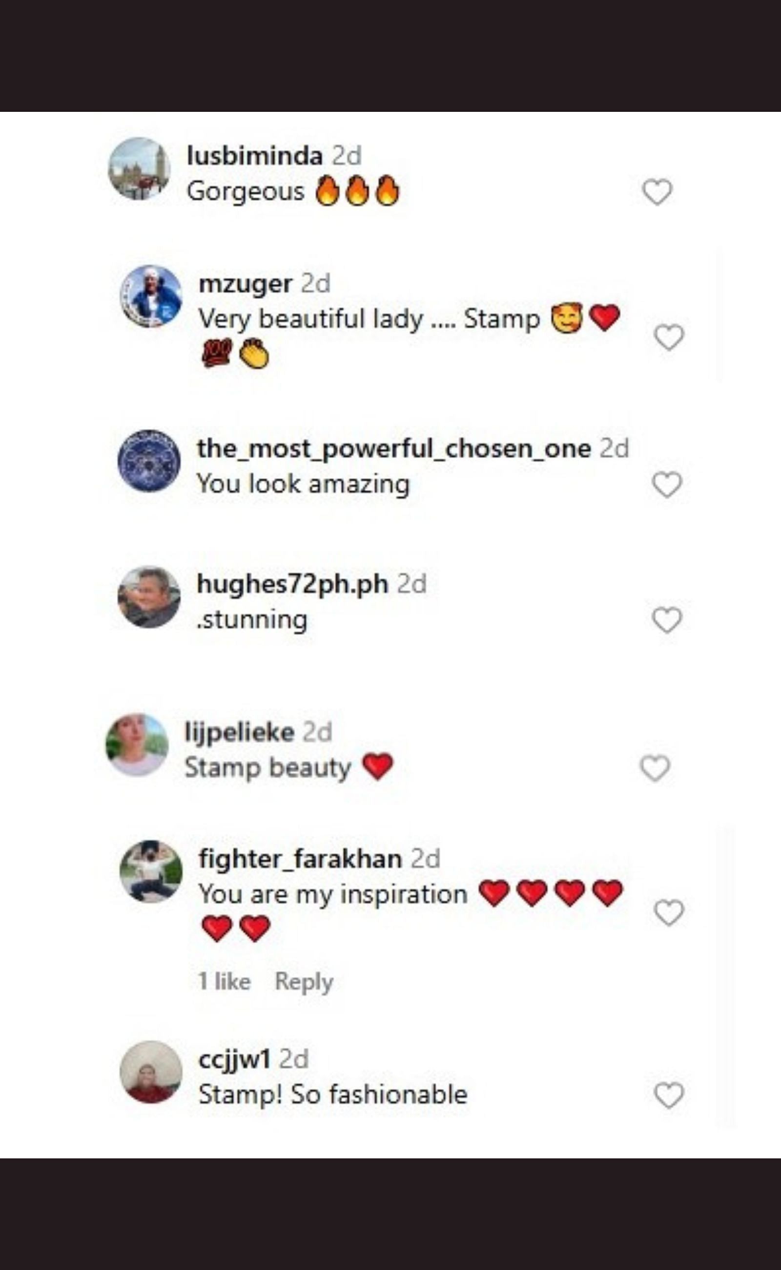 Fans' Instagram reactions